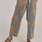 Mid Rise Denim Relaxed Floral Denim Jeans