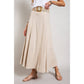 Natural Linen Maxi Flare Skirt with a Belt