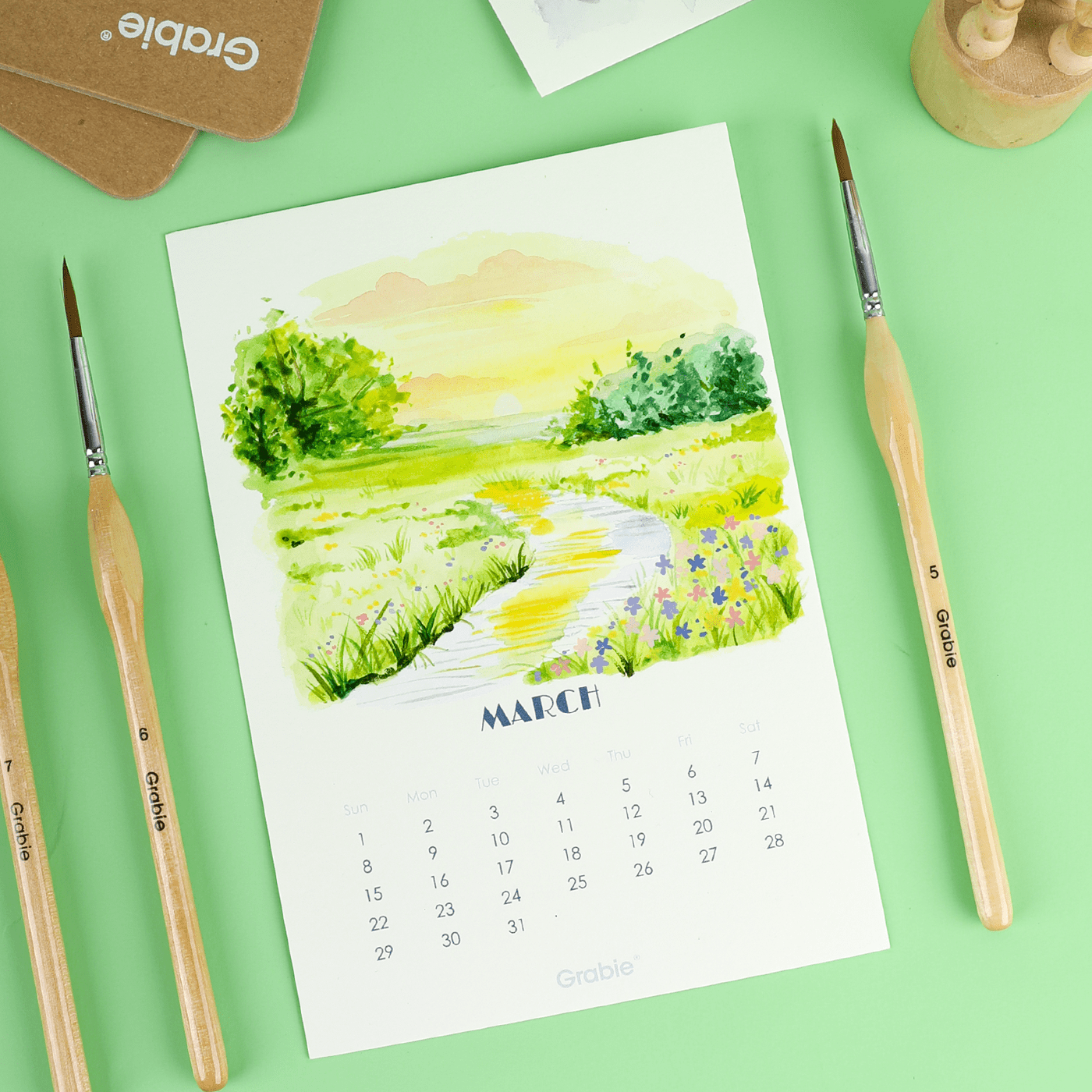 12 - Month Watercolor Calendar Set For 2026 - Purpose + Passion Boutique