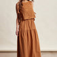 Embroidered Lace Vest & Sleeveless Midi Dress Set