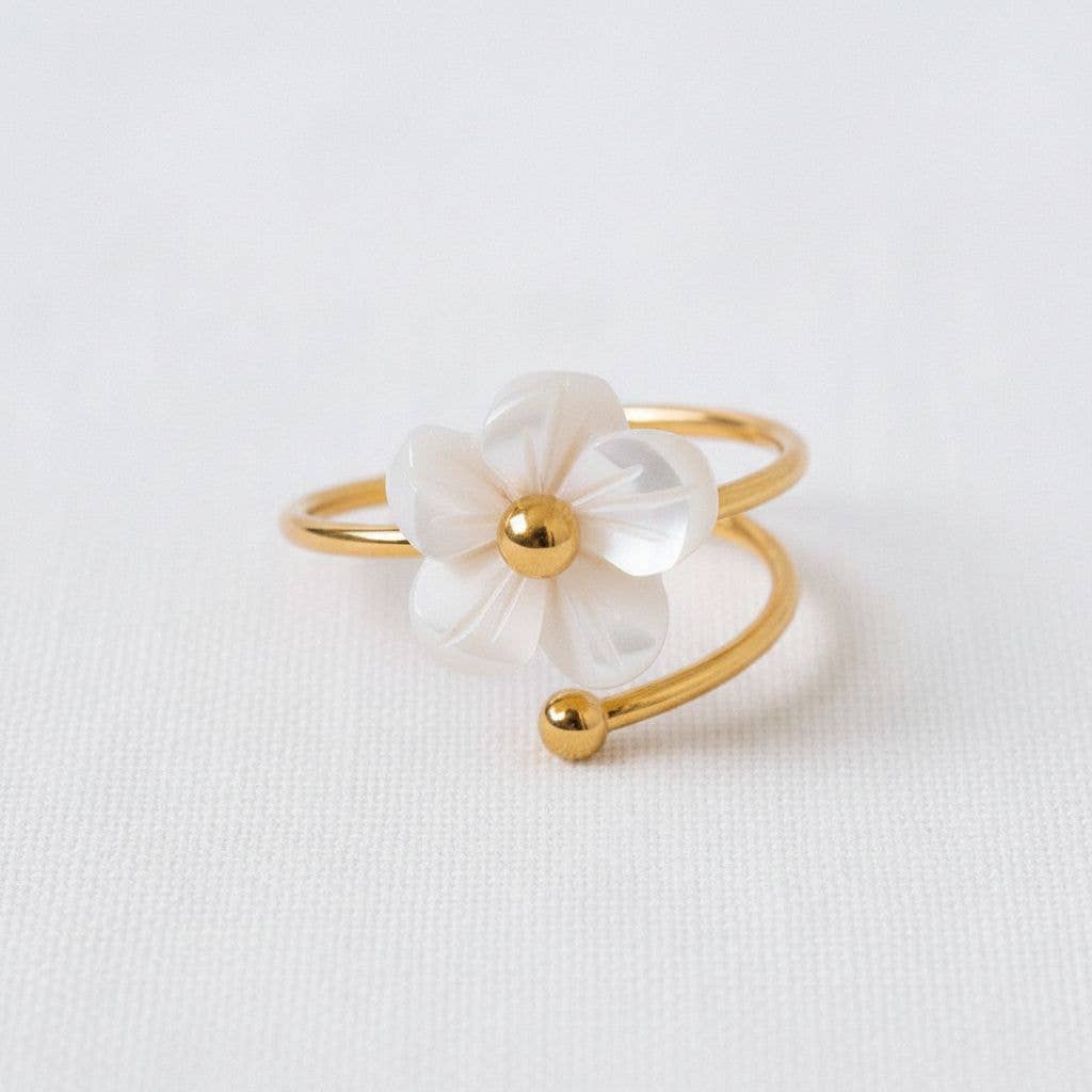 Floral-Inspired Stainless Steel Ring