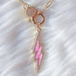 Pink Lightning Front Clasp Chocker Paperclip Chain