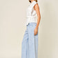 Light Denim Striped Straight Pants