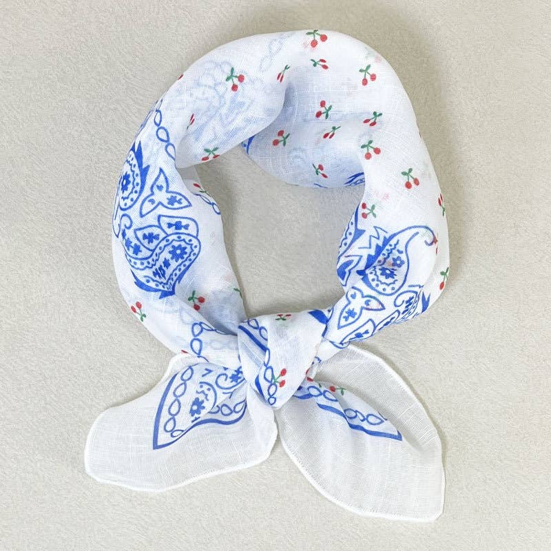 Floral Bandana Head Wrap Square Scarf