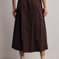 Mocha Corduroy Button Front Midi Skirt