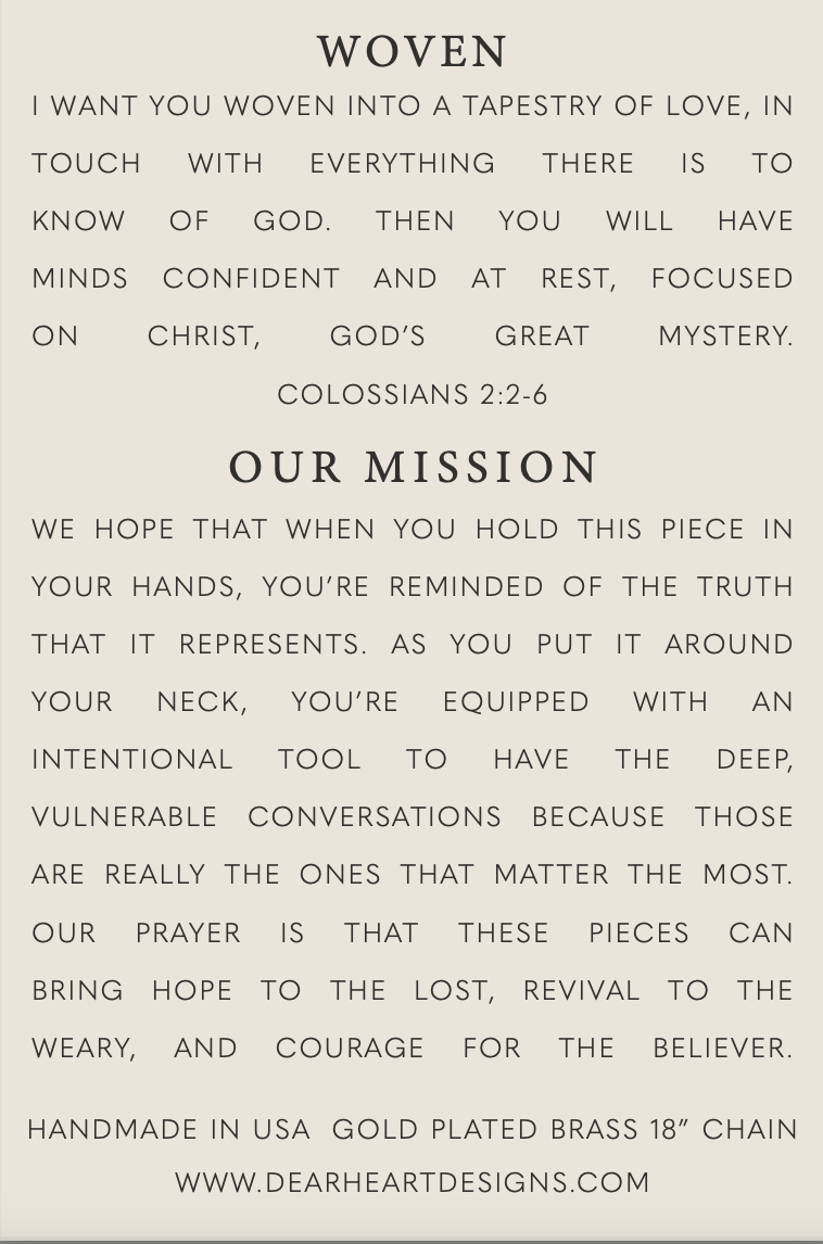 Woven Necklace | Colossians 2:2-6