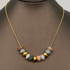 Natural Stone Beaded Charm 18K Gold Plated Necklace
