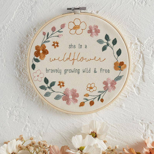 Wild & Free Embroidery Hoop Wall Art