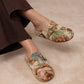 Floral Tapestry Studded Buckle Clog