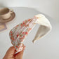 Peach Floral Printed Knot and Twist Headband