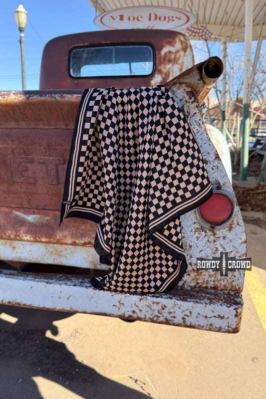 Tan Checkered Bandana