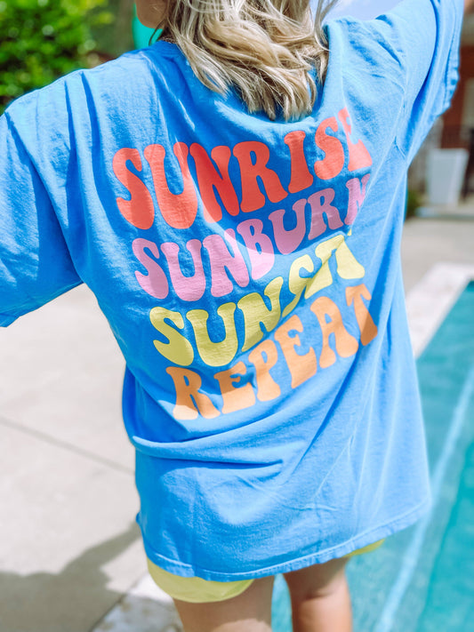 Sunrise, Sunburn, Sunset, REPEAT T-shirt
