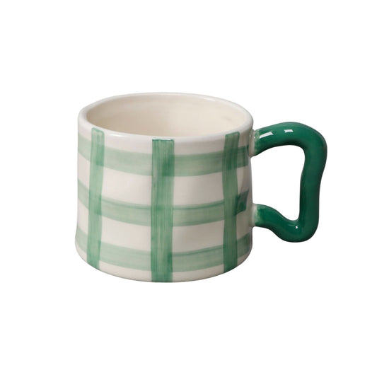18 oz Artisan Checker Ceramic Mug - Purpose + Passion Boutique