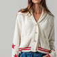 American Flag Star Shawl Collar Cardigan