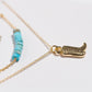 "Stride" Gold Boot with Turquoise Necklace Set