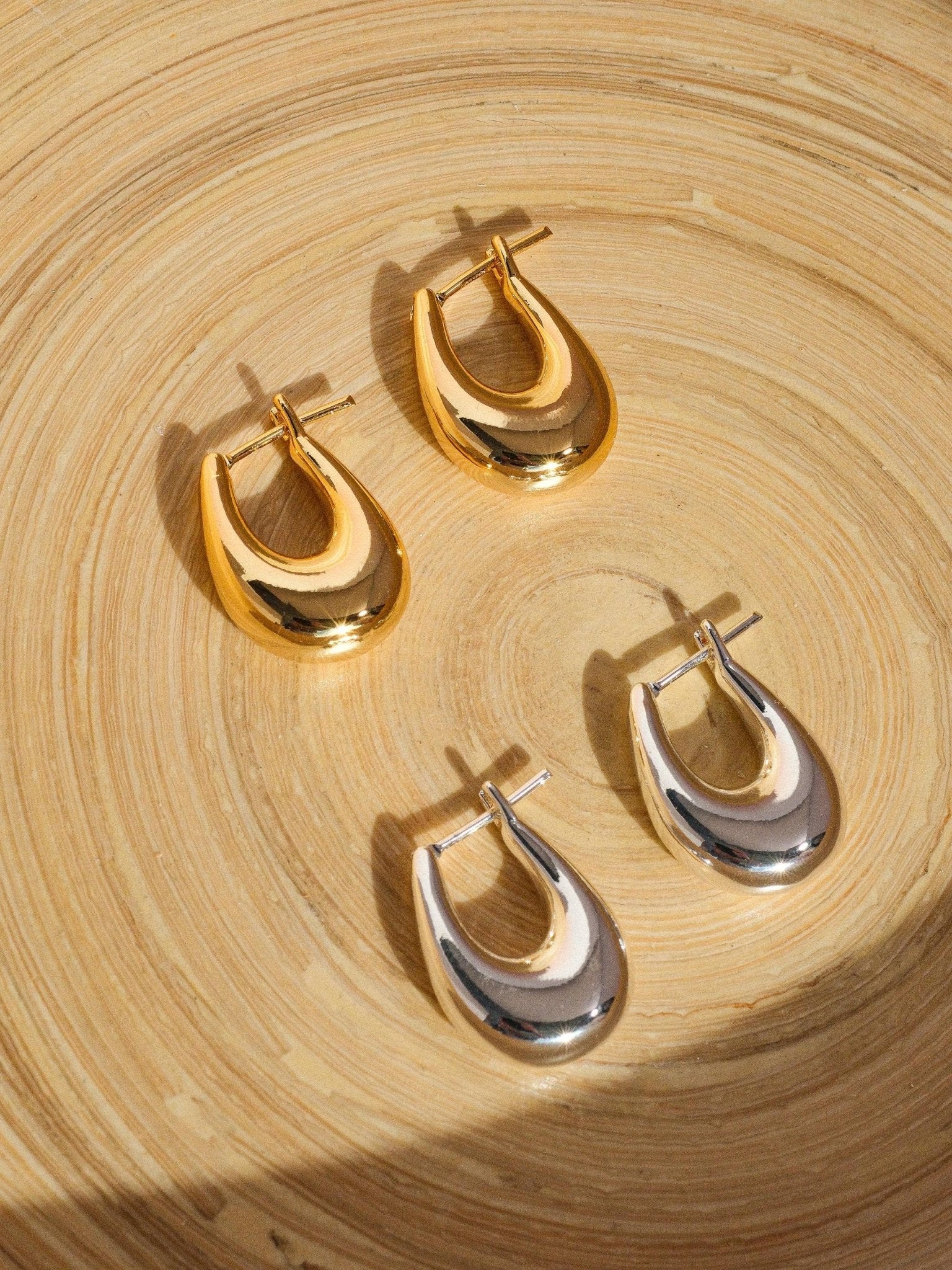 18K Classic Droplet Hoop Earring - Purpose + Passion Boutique
