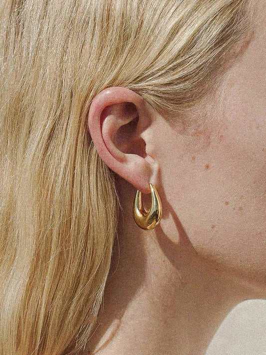18K Classic Droplet Hoop Earring - Purpose + Passion Boutique