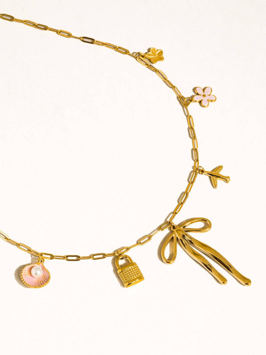 18K Gold Bow Charm Necklace - Purpose + Passion Boutique