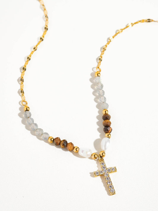 18K Gold Cross Necklace - Purpose + Passion Boutique
