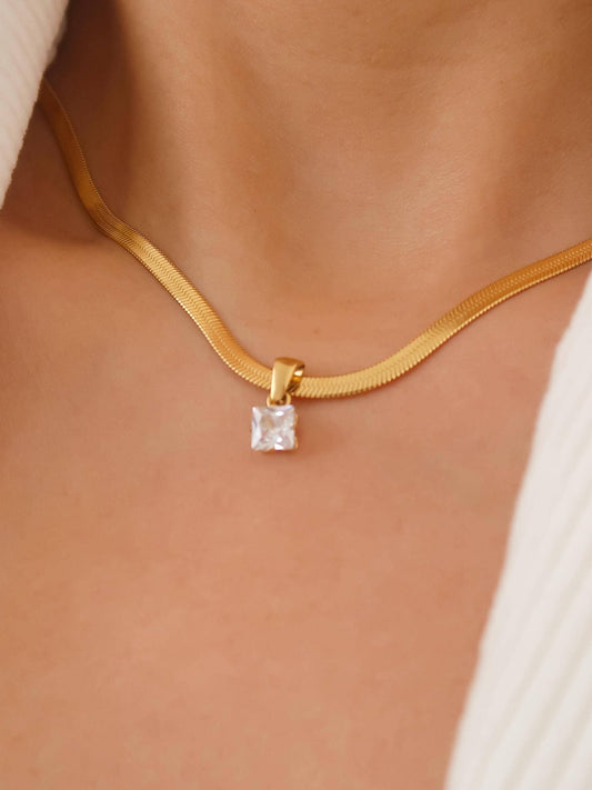 18K Gold CZ Snake Chain Necklace - Purpose + Passion Boutique
