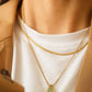 18K Gold Natural Green Stone Necklace - Purpose + Passion Boutique