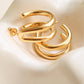18K Gold Non - Tarnish Double C Hoop Earring - Purpose + Passion Boutique