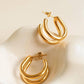 18K Gold Non - Tarnish Double C Hoop Earring - Purpose + Passion Boutique