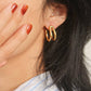 18K Gold Non - Tarnish Double C Hoop Earring - Purpose + Passion Boutique