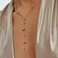 18K Gold Non - Tarnish Dressy Beaded Y Lariat Necklace - Purpose + Passion Boutique