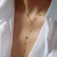 18K Gold Non - Tarnish Dressy Beaded Y Lariat Necklace - Purpose + Passion Boutique