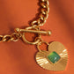 18K Gold Non - Tarnish Green Heart Chain Necklace - Purpose + Passion Boutique