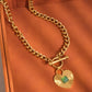 18K Gold Non - Tarnish Green Heart Chain Necklace - Purpose + Passion Boutique