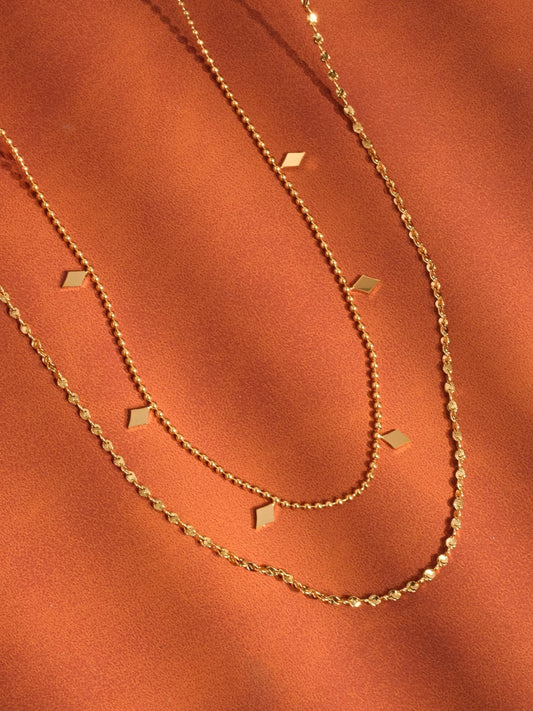 18K Gold Non - Tarnish Layered Tassel Necklace - Purpose + Passion Boutique