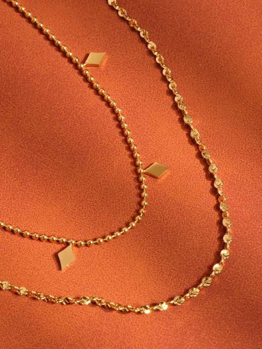 18K Gold Non - Tarnish Layered Tassel Necklace - Purpose + Passion Boutique