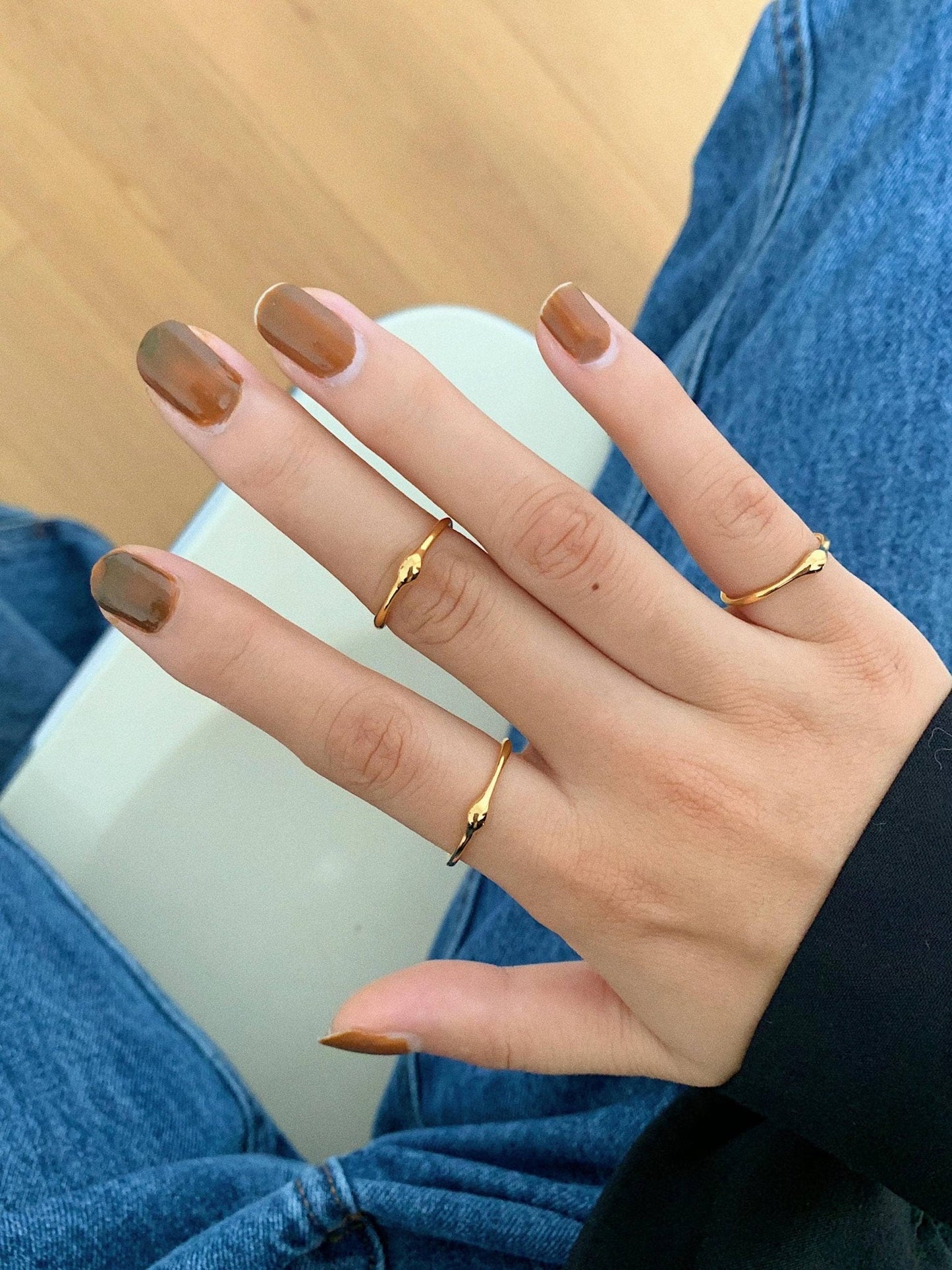 18K Gold Non - Tarnish Minimalist Band Rings - Purpose + Passion Boutique