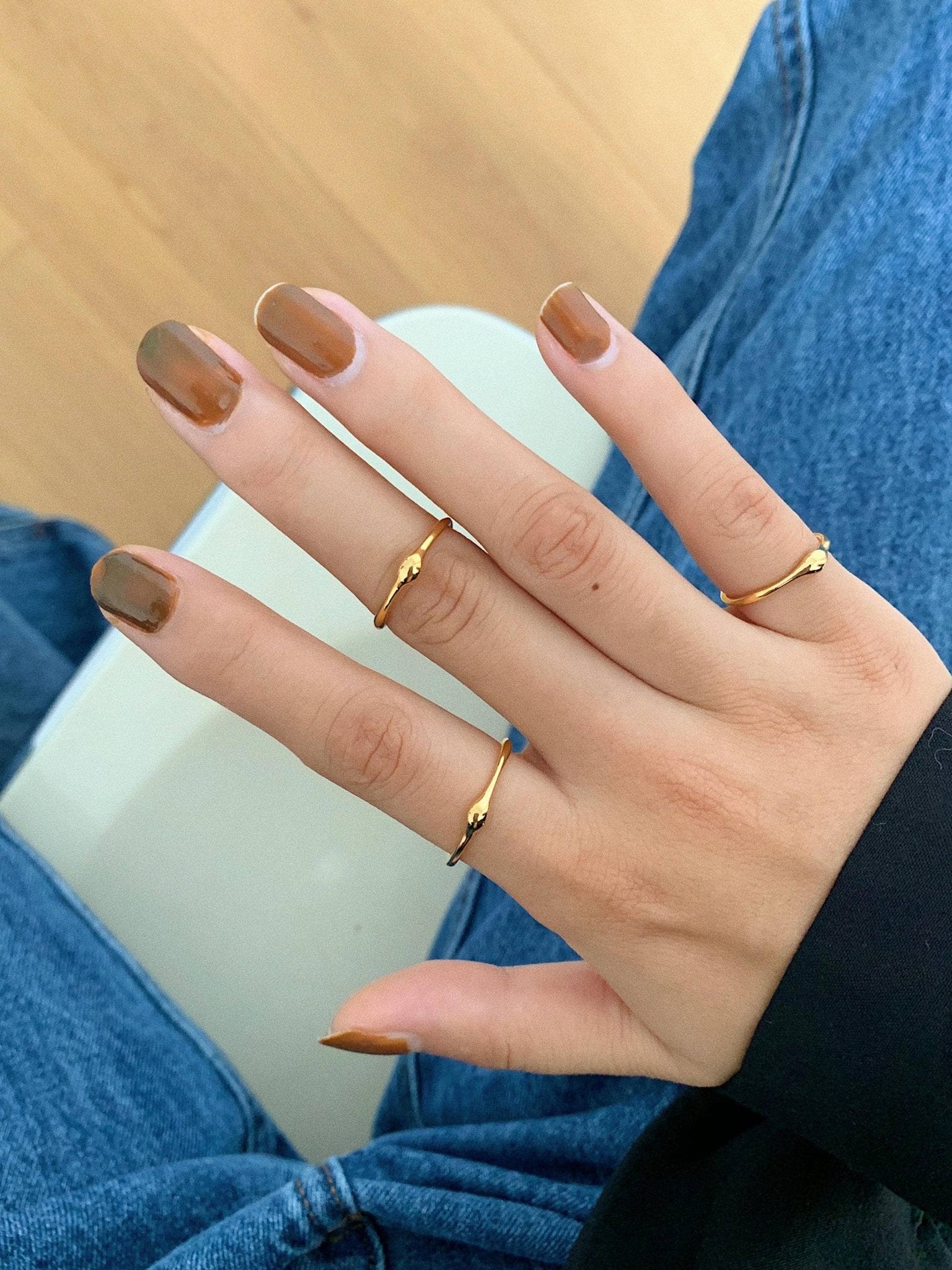 18K Gold Non - Tarnish Minimalist Band Rings - Purpose + Passion Boutique
