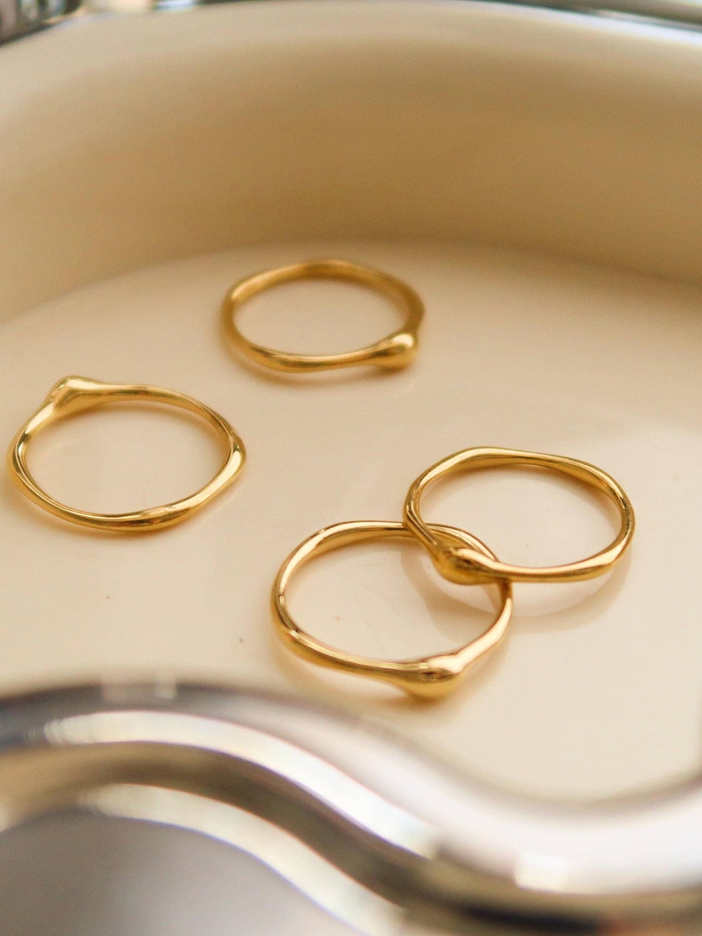 18K Gold Non - Tarnish Minimalist Band Rings - Purpose + Passion Boutique