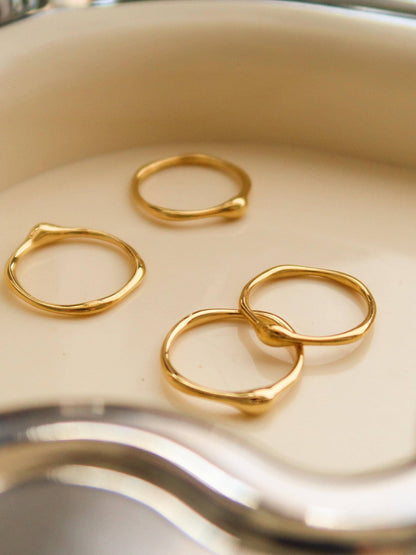 18K Gold Non - Tarnish Minimalist Band Rings - Purpose + Passion Boutique