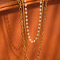 18K Gold Non - Tarnish Stacked Pearl Chain Necklace - Purpose + Passion Boutique