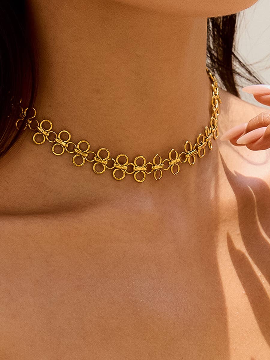 18K Gold Patterned Choker - Purpose + Passion Boutique