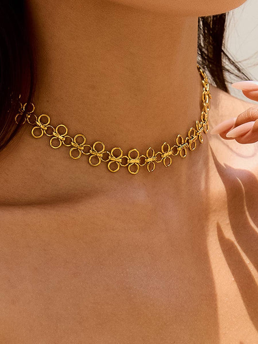 18K Gold Patterned Choker - Purpose + Passion Boutique