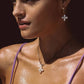18K Gold Pearl Cross Hoop Earring - Purpose + Passion Boutique