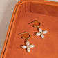 18K Gold Pearl Cross Hoop Earring - Purpose + Passion Boutique