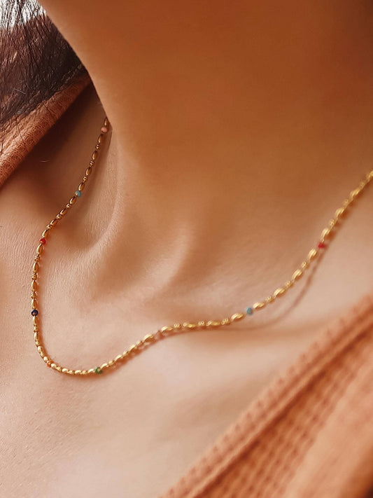 18K Gold Petite Beaded Necklace - Purpose + Passion Boutique