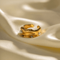 18K Gold Plated Stainless Steel Chunky Pearl Adjustable Ring - Purpose + Passion Boutique