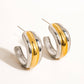 18K Gold & Silver Hoop Earring - Purpose + Passion Boutique