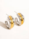 18K Gold & Silver Hoop Earring - Purpose + Passion Boutique