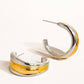 18K Gold & Silver Hoop Earring - Purpose + Passion Boutique