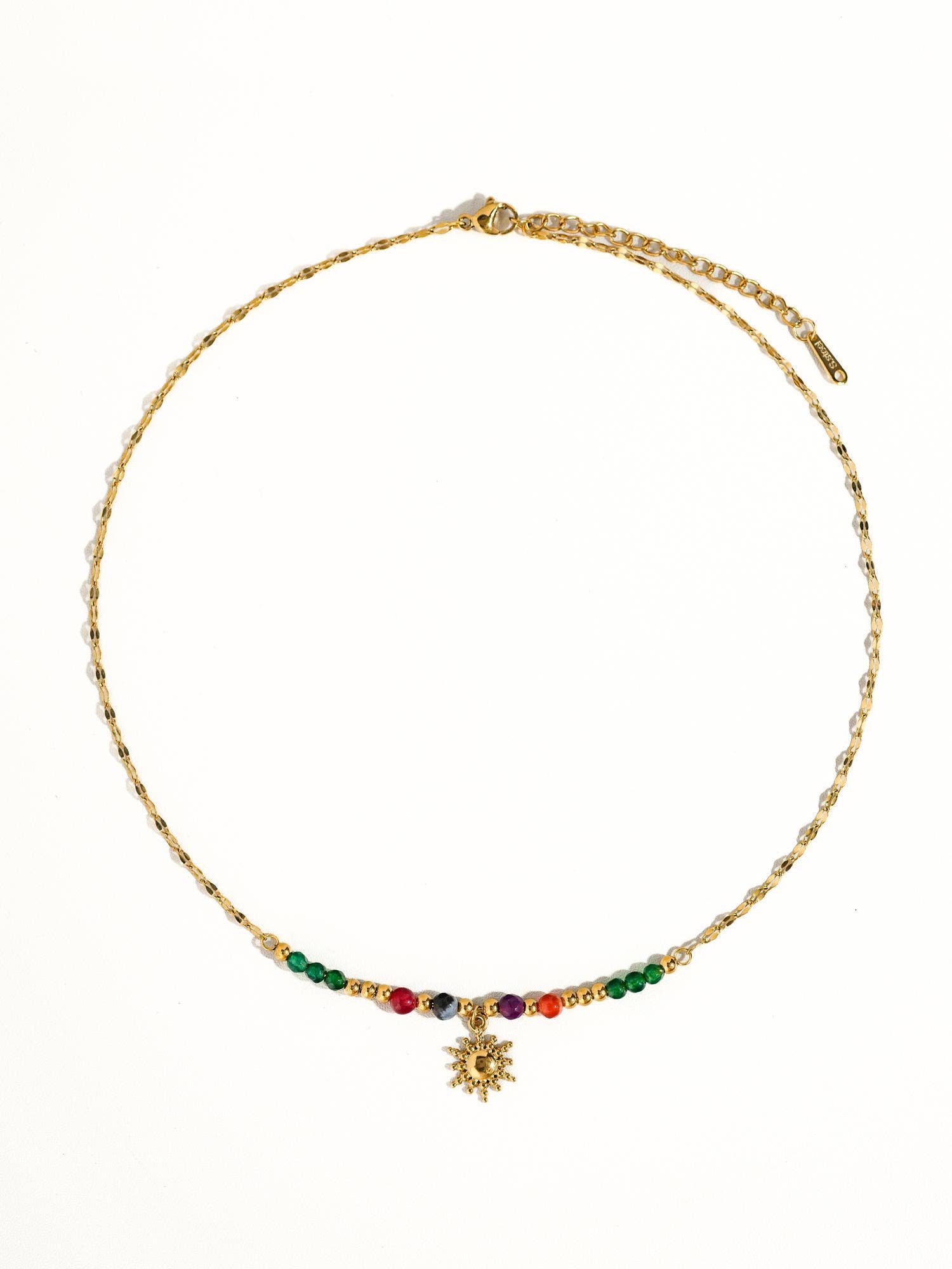 18K Gold Sun Necklace with Beads - Purpose + Passion Boutique