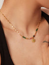 18K Gold Sun Necklace with Beads - Purpose + Passion Boutique